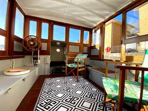 Dutch Barge 17m with London mooring  - Cockpit