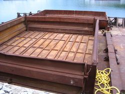 1984 50' x 24' x 4' Sectional Deck Barge w/Removable Material Hopper