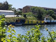 Custom steel house boat 'Ark Nouveau' known as the Yellow Submarine
