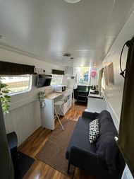 Beautiful canal boat with mooring