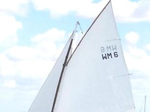15ft Gaff rigged clinker wooden sailing dinghy, MFOB 1950