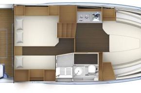 Jeanneau Cap Camarat 12.5 WA - cabins layout diagram