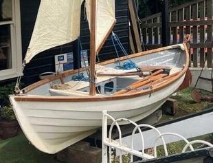 15ft GRP Double ender Skerry, Gaff, sail, row motor. 