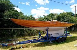 30ft International Dragon, a Classic racer with road trailer.