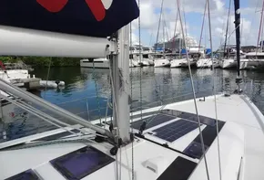 Beneteau Oceanis 46.1 sailboat docked in a marina, 2020 model.