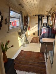 Narrowboat on Hackney Mooring.