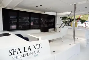 2018 Leopard 43 Powercat yacht, Sea La Vie, docked in Philadelphia, PA.