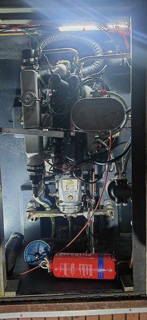 Engine bay: reconditioned 80hp Crossflow with closed cooling and automatic extinguisher