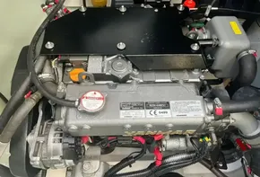 2019 Leopard 45 engine compartment with visible components and labels.