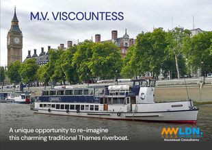 RIVERBOAT for conversion to Houseboat - on Mooring at Thames Ditton