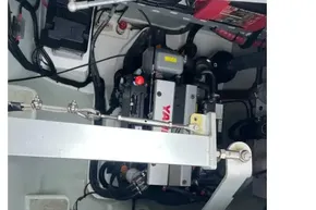 Engine compartment of a 2022 Leopard 45 yacht, featuring a Yanmar engine.