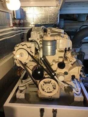 Generator, view from stbd side, showing new filter, pipework and engine mounts