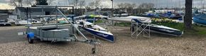 3 Boats on trollies and cradle