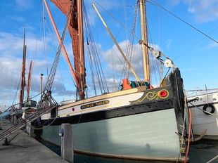80ft Thames Sailing Barge, an Historic wooden vessel, rebuilt.