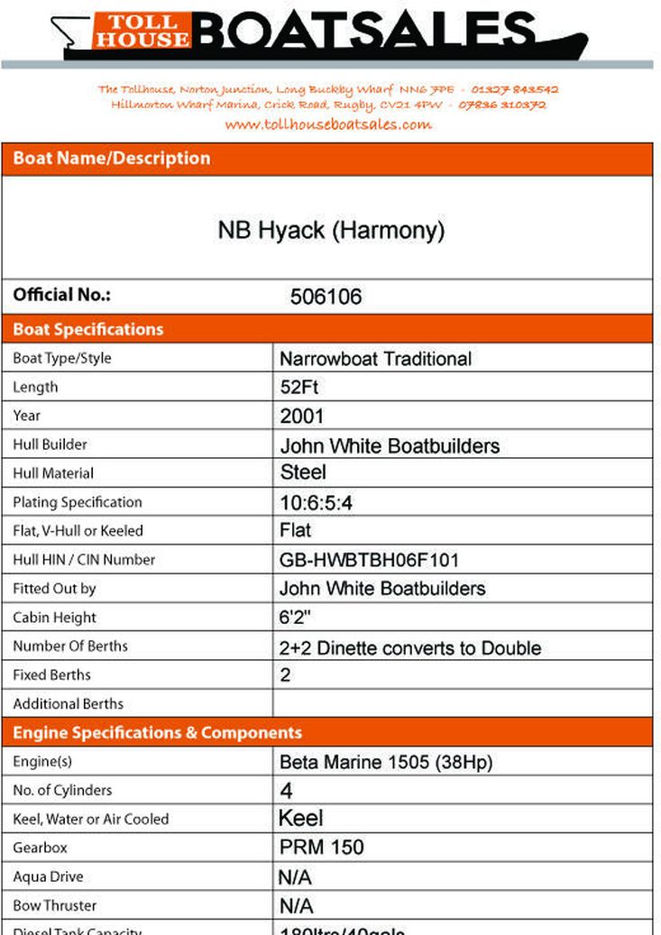 52ft John White Beta 38Hp