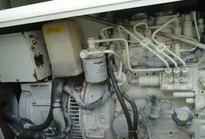 Engine compartment of a 2017 Leopard 45 yacht.