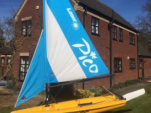 Laser Pico sailing dinghy with standard and junior (reduced size) rig