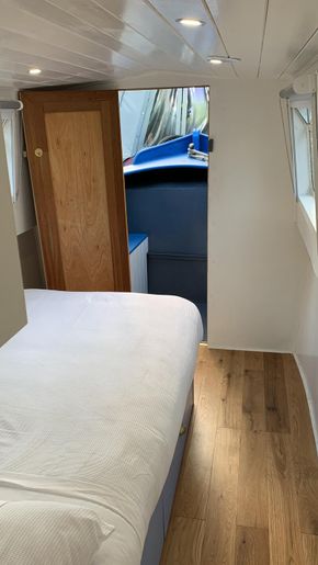 Bedroom with door to well deck open
