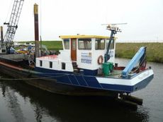 Crane barge dredger work boat