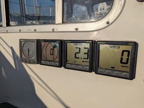 Instruments: wind direction,wind speed, depth meter, speed log