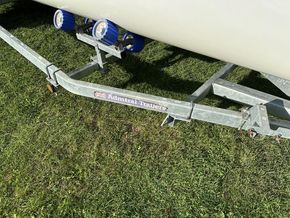 Roller trailer very easy to launch and recover  without getting you feet wet 