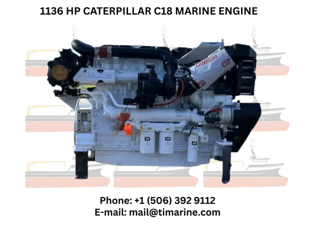 1136 HP Caterpillar C18 Marine Engine