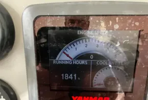 Yanmar engine display showing 1841 running hours on a 2019 Leopard 51 Powercat.