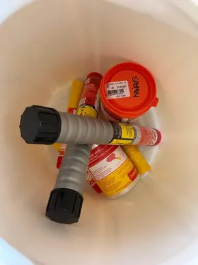 Safety flares and container inside a Leopard 40, 2019 model.