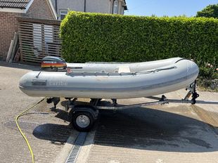 Caribe 3m Rib with Motor and trailer