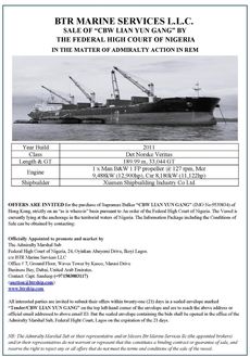 SALE OF &ldquo;CBW LIAN YUN GANG&rdquo;