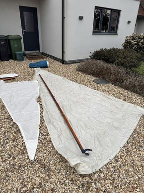 spare sails and boom