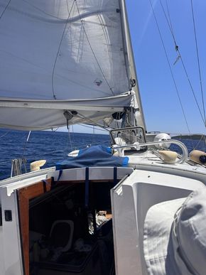 At sea