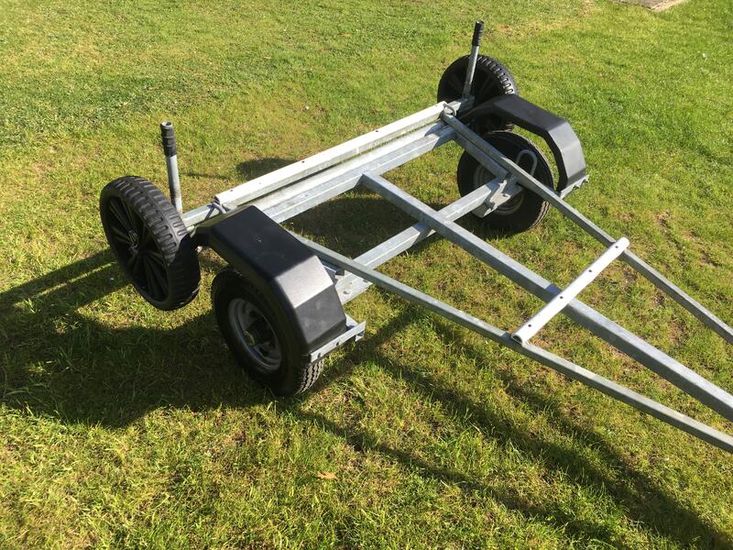 Topper sailing dinghy galvanised launching trolley and road base