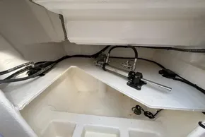 Interior view of 2024 Leopard 40 Powercat hydraulic system components.