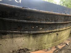 37 Narrowboat hull Project, with new steel sheet
