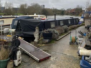 57ft Cruiser Style Narrowboat, Hull Blacked and Maintained 2024