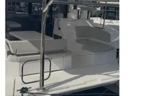 2025 Leopard 46 yacht with sleek design and spacious deck area.