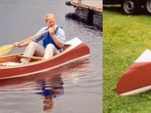 Canadian type strip plank canoe