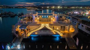 Floating event barge