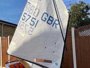 Optimist sailing dinghy