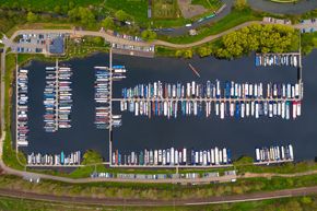 Drone footage of Roydon Marina 