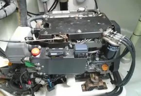 Leopard 45 2017 engine compartment with visible components and wiring.