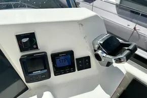 Control panel of 2025 Robertson and Caine Leopard 46 Powercat with navigation instruments.