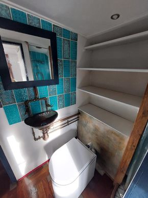 sink and compost toilet with air filter