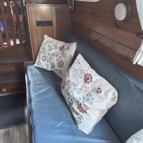 Living space, settee with storage under and a pull out double bed.