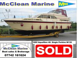 1992 Aquafibre 40 aft cabin. (Sold)