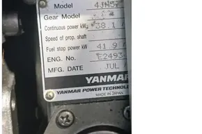Yanmar engine label on 2024 Lagoon 42, showing specifications and manufacturing details.