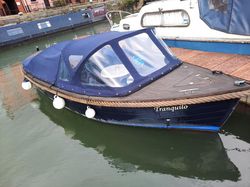 Classic river motor boat