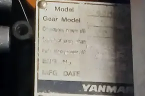 Yanmar engine label with specifications, partially obscured, on a 2022 Leopard 45 model.