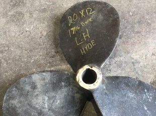 LH 20″ x 12″, 3 Blade Bronze Hyde Propeller, 1 5/16″ bore